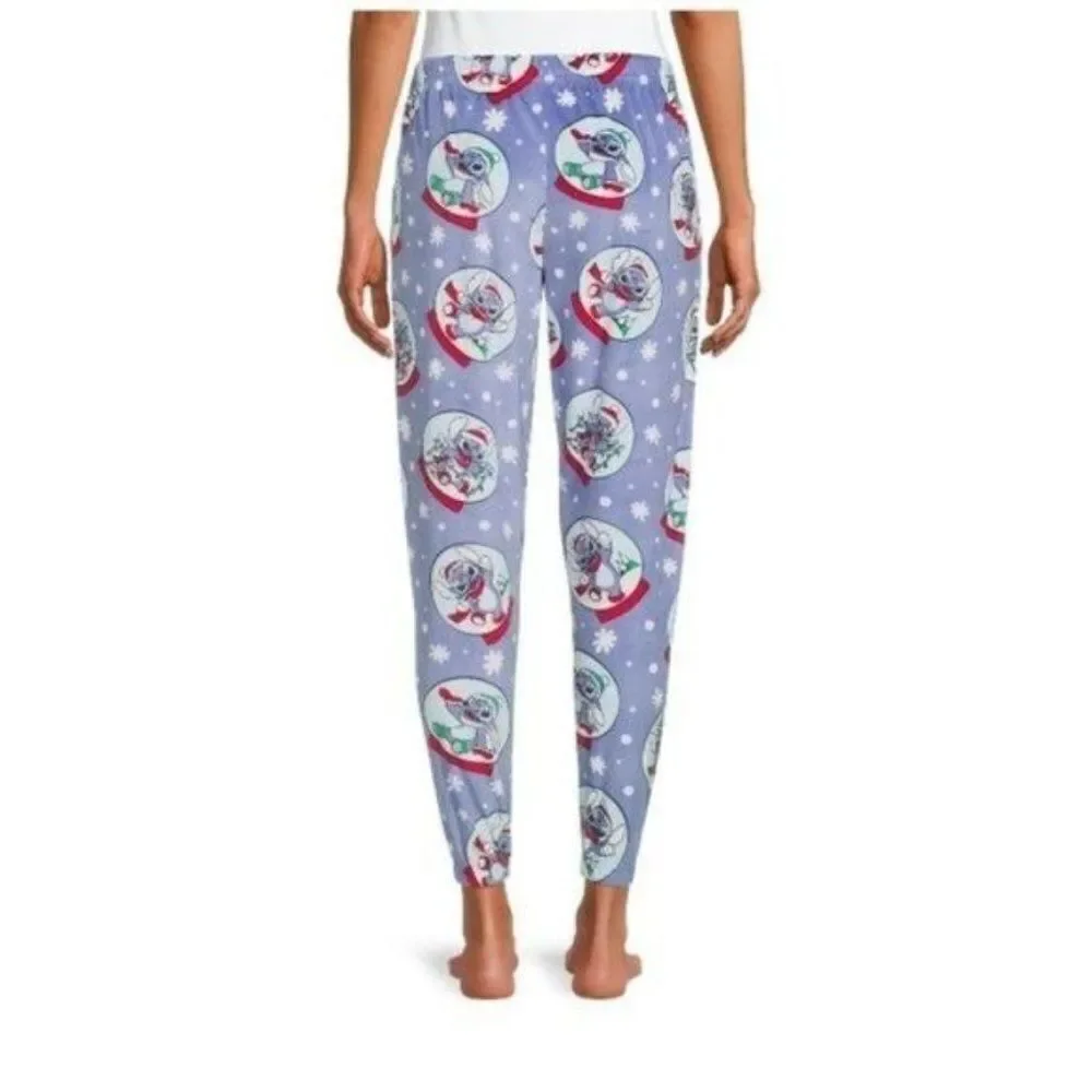 Disney Lilo and Stitch Christmas Holiday Jogger Pajama Pants Women’s Size XL New - Picture 3 of 10